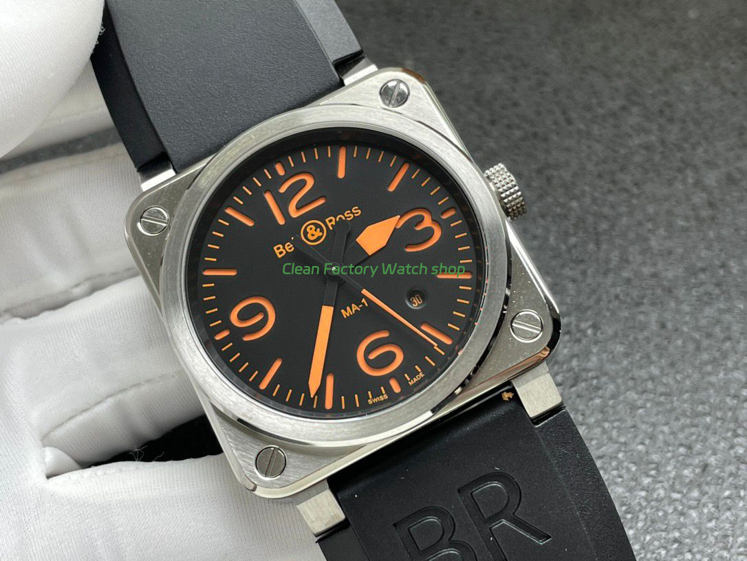 BRF Factory Bell & Ross BR 03 42mm Steel Rubber Strap Black Dial (3) BRF Factory Bell & Ross BR 03 42mm Steel Rubber Strap Black Dial (3)