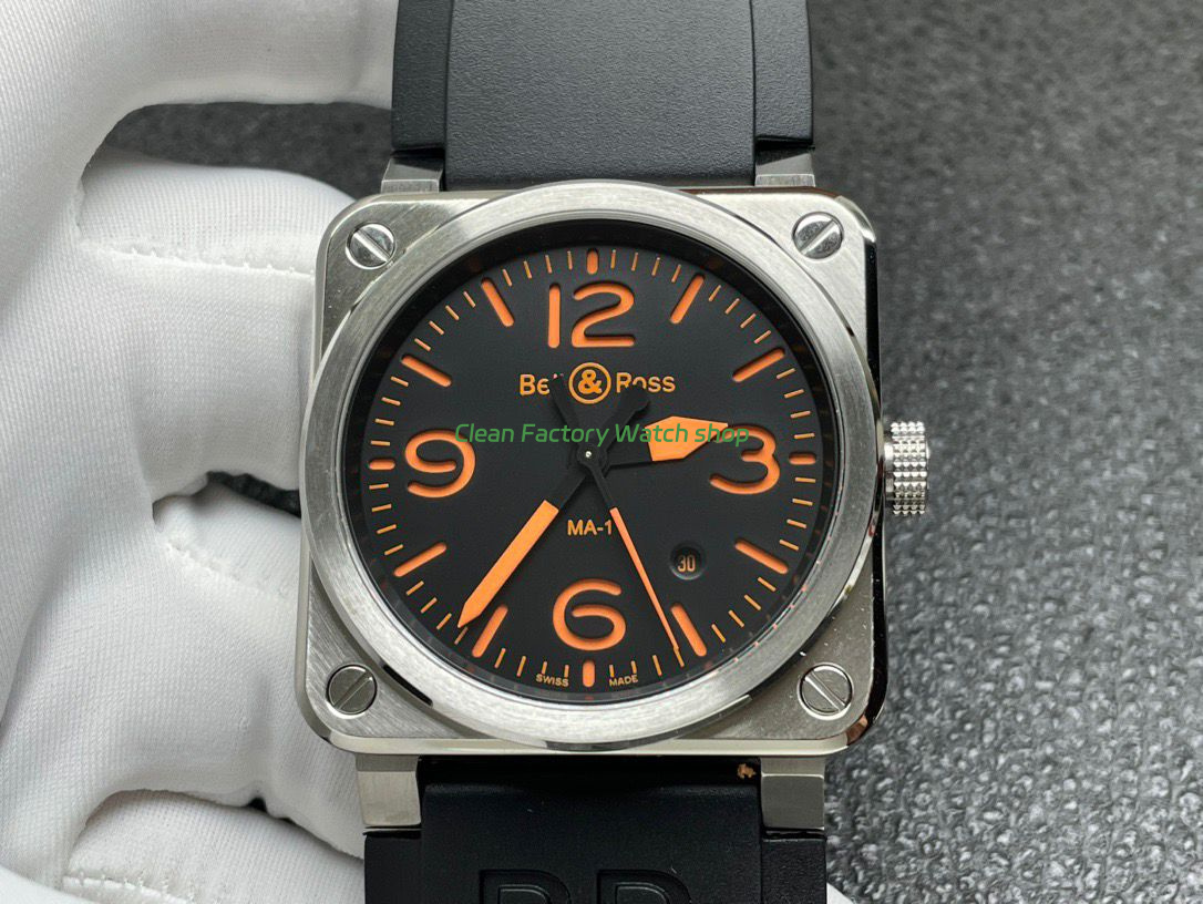 BRF Factory Bell & Ross BR 03 42mm Steel Rubber Strap Black Dial 1 BRF Factory Bell Ross BR 03 42mm Steel Rubber Strap Black Dial 4 Clean Factory Watch