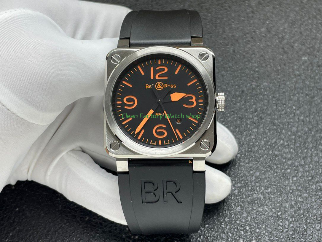 BRF Factory Bell & Ross BR 03 42mm Steel Rubber Strap Black Dial (9) BRF Factory Bell & Ross BR 03 42mm Steel Rubber Strap Black Dial (9)