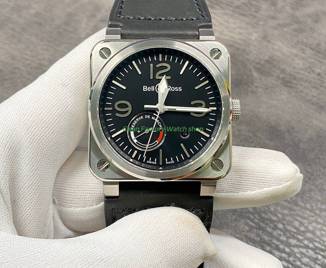 BRF Factory Bell & Ross BR 03-97 Réserve de Marche 42mm Steel Rubber Strap Black Dial 1 BRF Factory Bell Ross BR 03 97 Reserve de Marche 42mm Steel Rubber Strap Black Dial 2 Clean Factory Watch