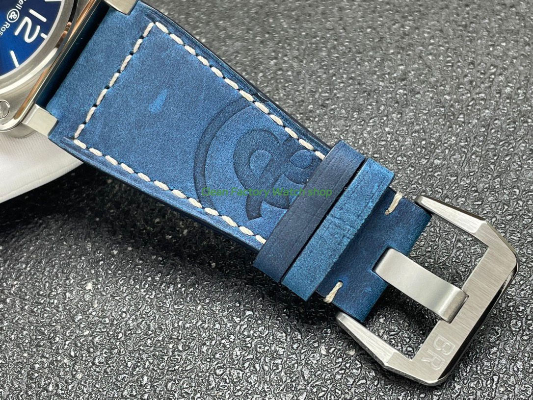 BRF Factory Bell & Ross BR 03 BR0392-BLU-STSCA 42mm Steel Leather Strap Blue Dial (6) BRF Factory Bell & Ross BR 03 BR0392-BLU-STSCA 42mm Steel Leather Strap Blue Dial (6)