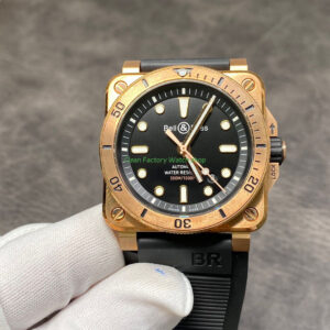BRF Factory Bell Ross BR 03 BR0392 D BR BR SCA 42mm Bronze Leather strap Black Dial 9 Clean Factory Watch