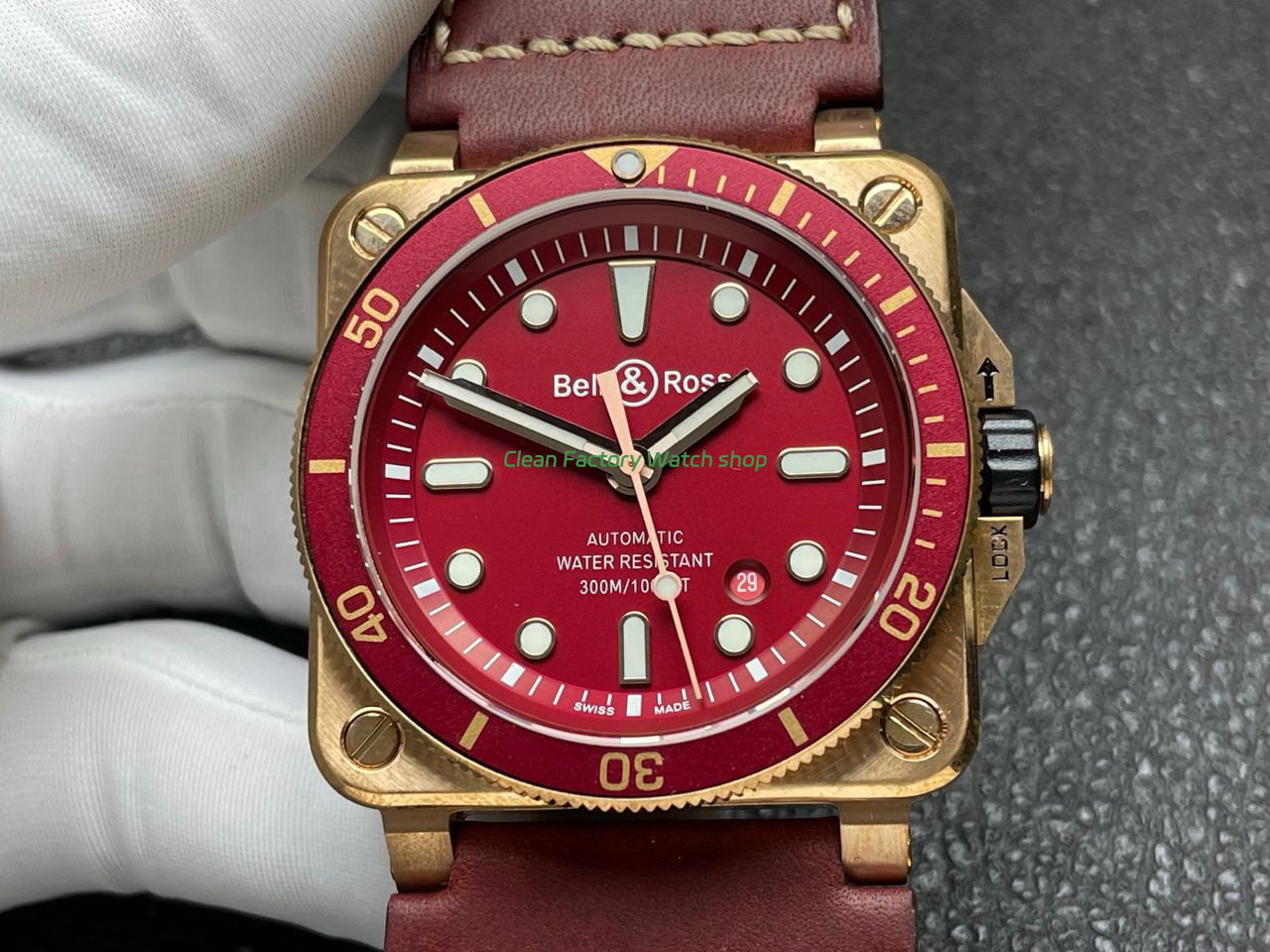 BRF Factory Bell & Ross BR 03 BR0392-D-R-BRSCA 42mm Bronze Leather Strap Red Dial (5) BRF Factory Bell & Ross BR 03 BR0392-D-R-BRSCA 42mm Bronze Leather Strap Red Dial (5)