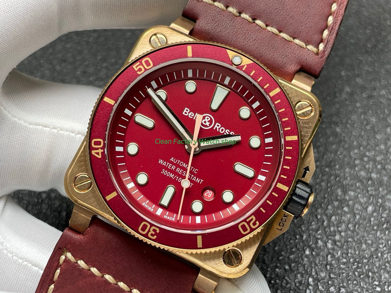 BRF Factory Bell & Ross BR 03 BR0392-D-R-BRSCA 42mm Bronze Leather Strap Red Dial (7) BRF Factory Bell & Ross BR 03 BR0392-D-R-BRSCA 42mm Bronze Leather Strap Red Dial (7)