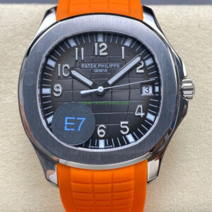 E7 Factory Patek Philippe Aquanaut 40mm 5167A-001 Orange Rubber Strap Black Dial