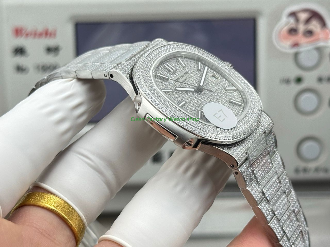 E7 Factory Patek Philippe Nautilus 5711 40mm White Gold Diamond Bezel Diamond Silver Dial (9) E7 Factory Patek Philippe Nautilus 5711 40mm White Gold Diamond Bezel Diamond Silver Dial (9)