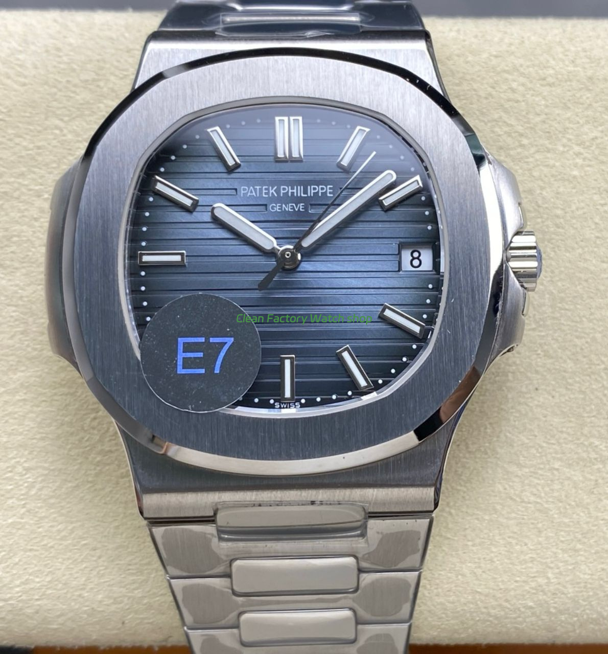 E7 Factory Patek Philippe Nautilus 57111A 010 40mm Full Steel Blue Dial 2 Clean Factory Watch