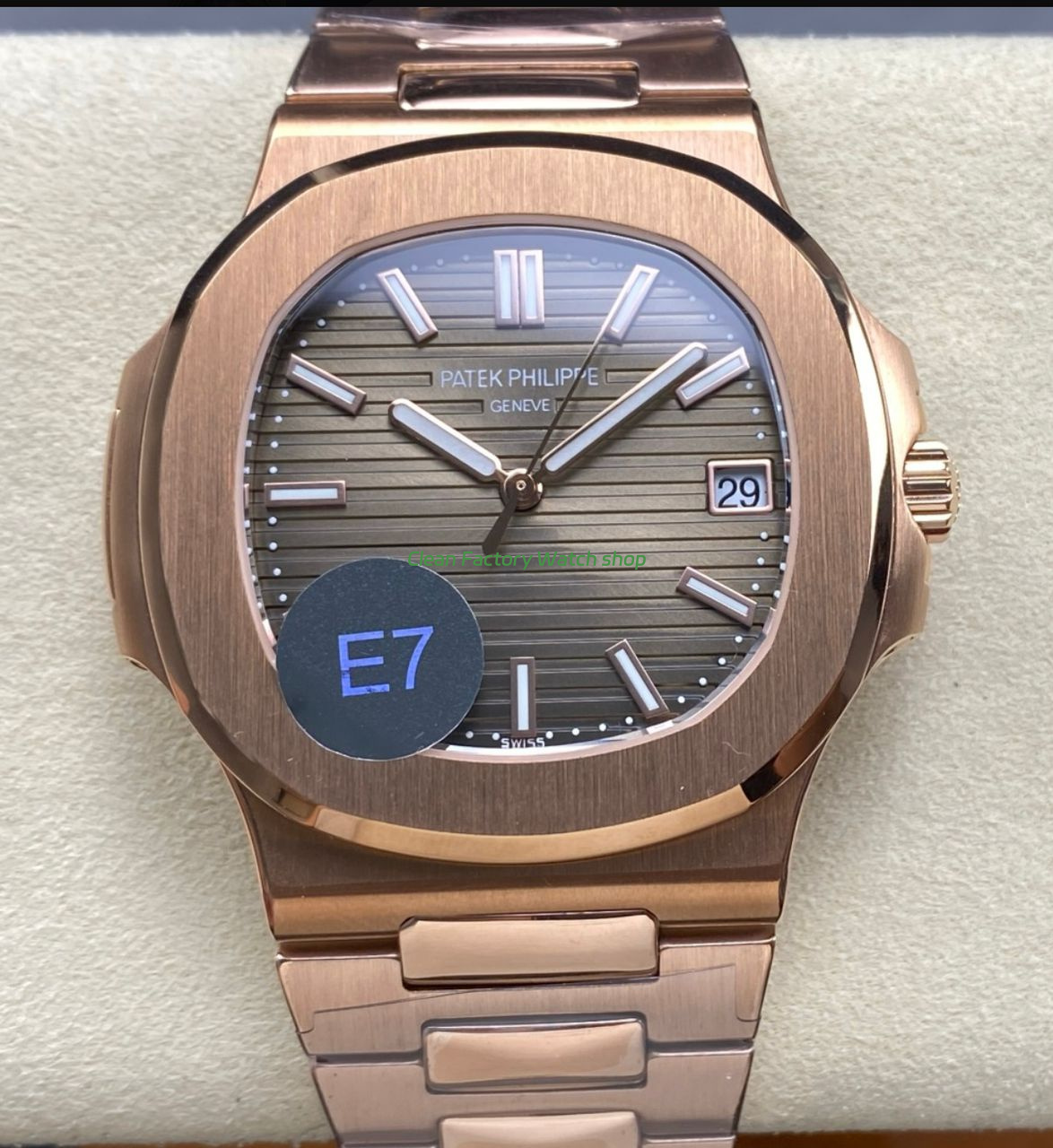 E7 Factory Patek Philippe Nautilus 57111R 001 40mm Full Rose Gold Brown Dial 1 Clean Factory Watch