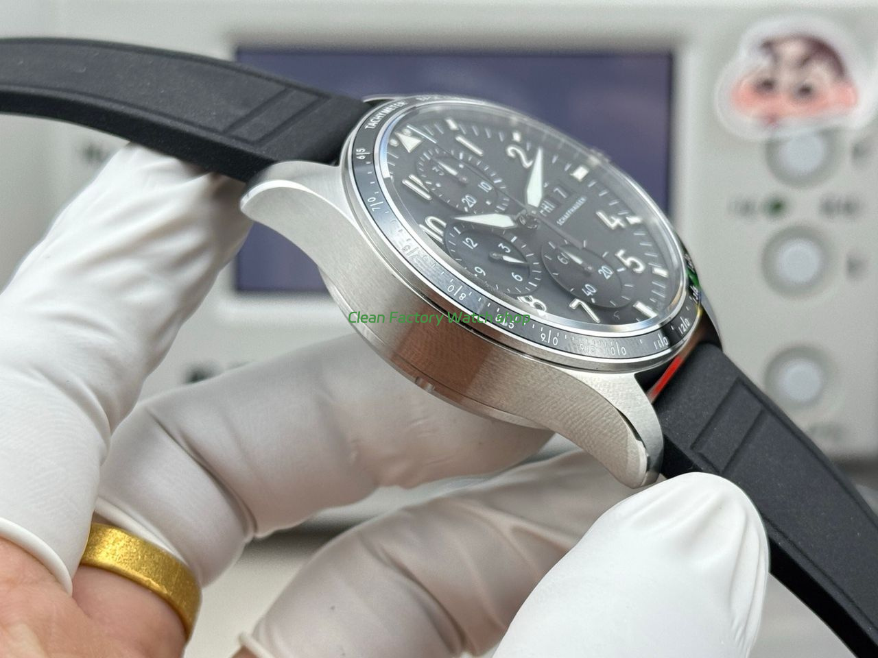 JP Factory IWC Pilot Chronograph IW388305 41mm Rubber Strap Arabic Numerals Black Dial (1) JP Factory IWC Pilot Chronograph IW388305 41mm Rubber Strap Arabic Numerals Black Dial (1)