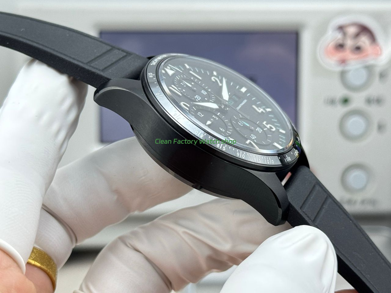 JP Factory IWC Pilot Chronograph IW388306 41mm Rubber Strap Arabic Numerals Black Dial (10) JP Factory IWC Pilot Chronograph IW388306 41mm Rubber Strap Arabic Numerals Black Dial (10)