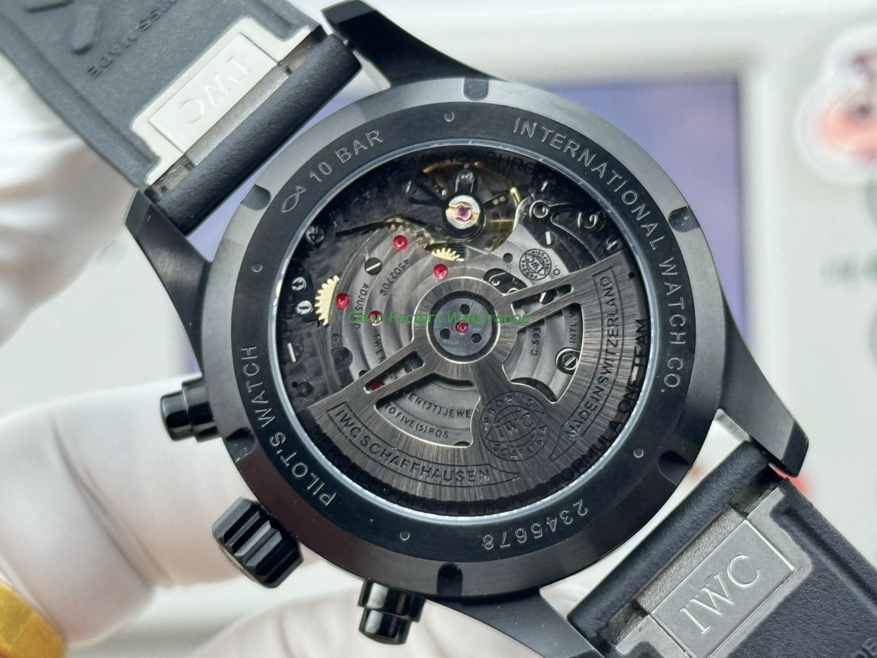 JP Factory IWC Pilot Chronograph IW388306 41mm Rubber Strap Arabic Numerals Black Dial (5) JP Factory IWC Pilot Chronograph IW388306 41mm Rubber Strap Arabic Numerals Black Dial (5)