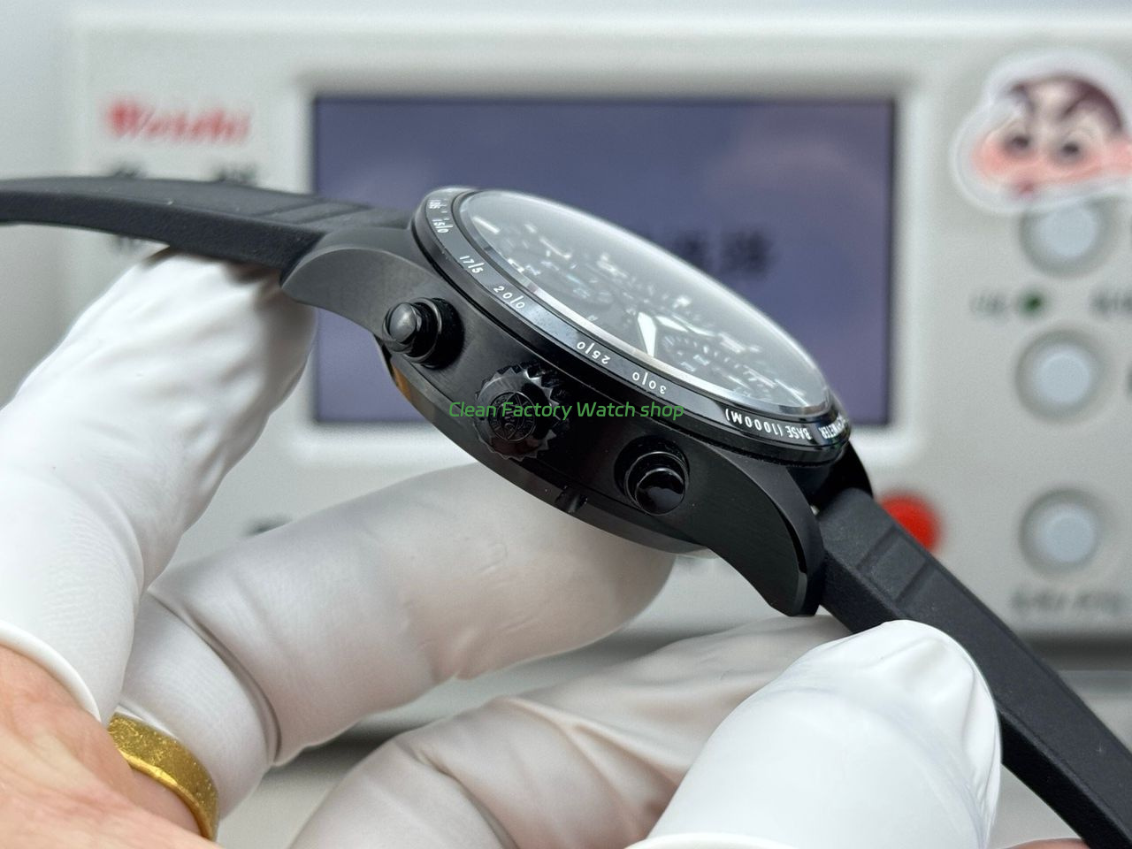 JP Factory IWC Pilot Chronograph IW388306 41mm Rubber Strap Arabic Numerals Black Dial (6) JP Factory IWC Pilot Chronograph IW388306 41mm Rubber Strap Arabic Numerals Black Dial (6)