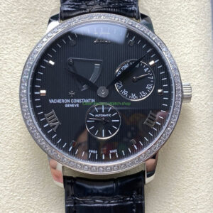 KM Factory Vacheron Constantin Patrimony 47200000G 9019 White Gold Diamond Bezel Black Dial 3 Clean Factory Watch
