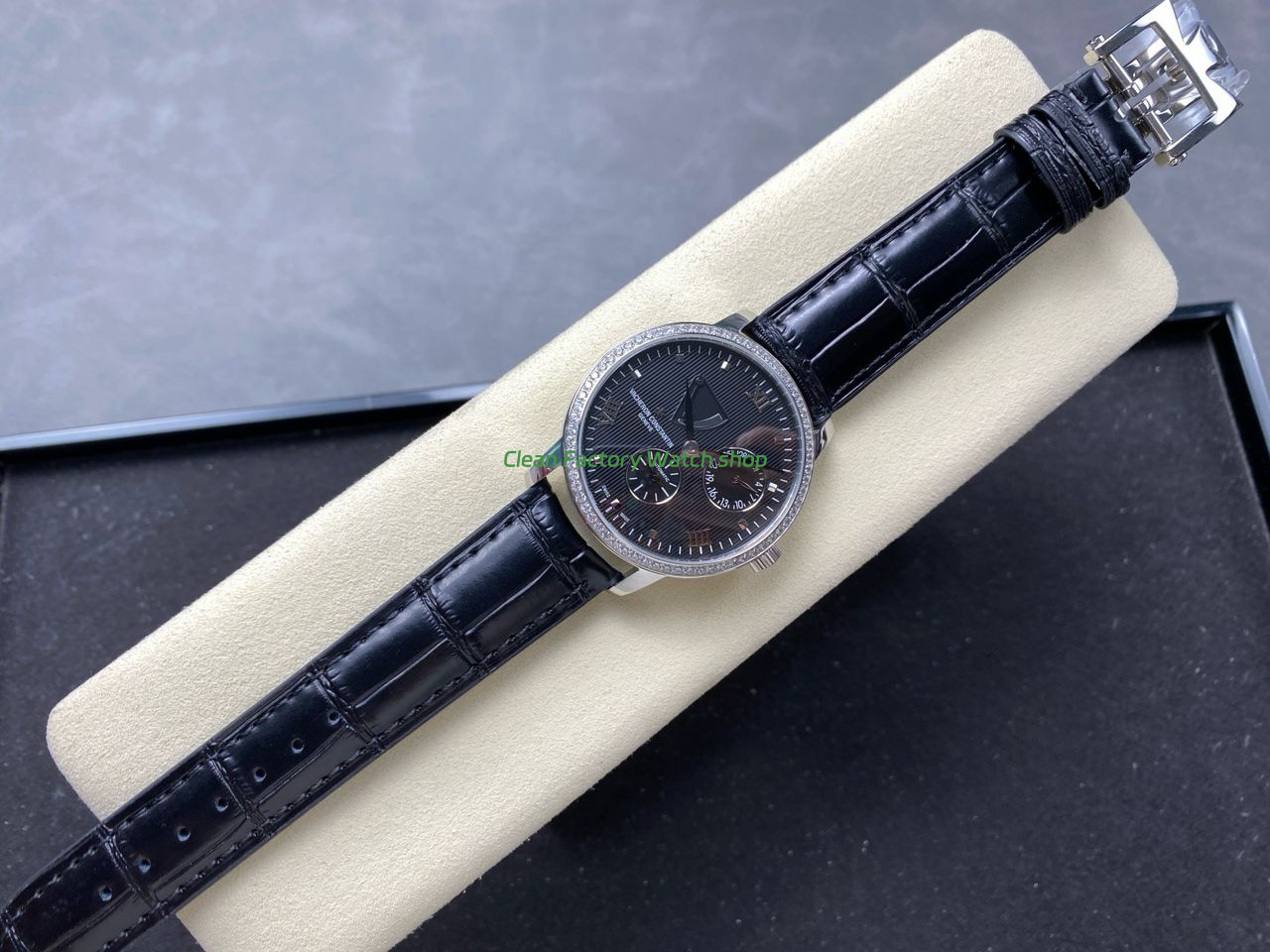 KM Factory Vacheron Constantin Patrimony 47200000G-9019 White Gold Diamond Bezel Black Dial (6) KM Factory Vacheron Constantin Patrimony 47200000G-9019 White Gold Diamond Bezel Black Dial (6)
