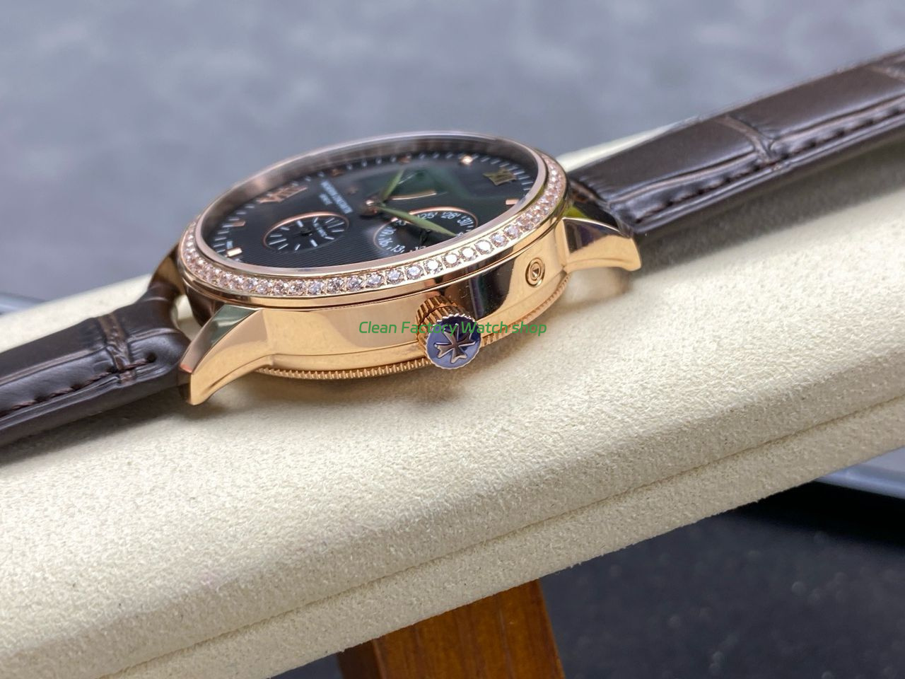 KM Factory Vacheron Constantin Patrimony 47200000J-9018 Rose Gold Diamond Bezel Black Dial (7) KM Factory Vacheron Constantin Patrimony 47200000J-9018 Rose Gold Diamond Bezel Black Dial (7)