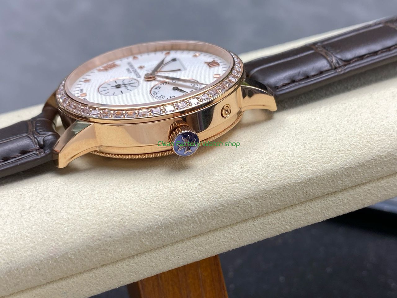 KM Factory Vacheron Constantin Patrimony 47200000J-9018 Rose Gold Diamond Bezel White Dial (5) KM Factory Vacheron Constantin Patrimony 47200000J-9018 Rose Gold Diamond Bezel White Dial (5)