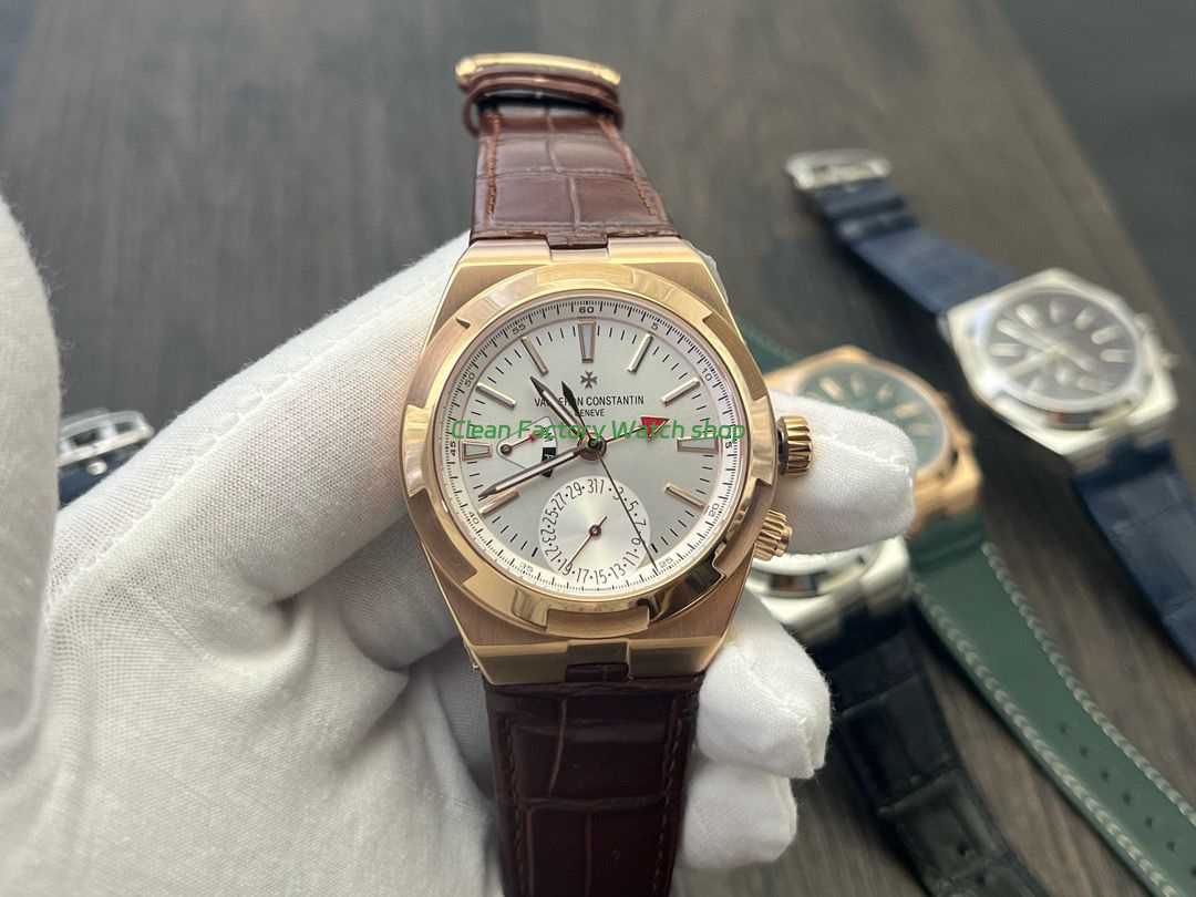 MKF Factory Vacheron Constantin Overseas Dual Time 7900V000R-B336 Leather Strap Rose Gold Silver Dial 1 MKF Factory Vacheron Constantin Overseas Dual Time 7900V000R B336 Leather Strap Rose Gold Silver Dial 10 Clean Factory Watch