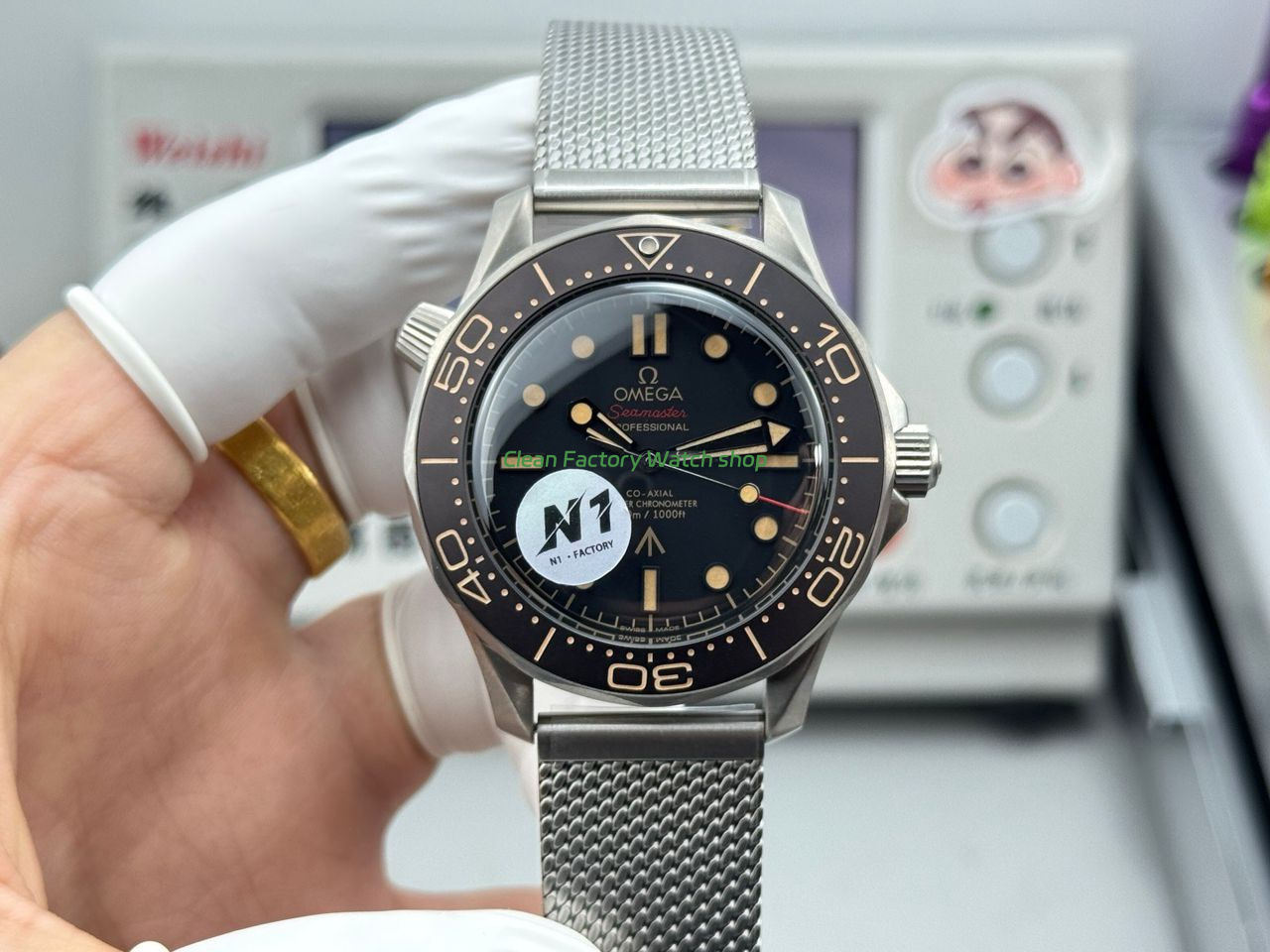N1 Factory Omega Seamaster Diver 300M 210.90.42.20.01.001 42mm Black Dial 7 Clean Factory Watch