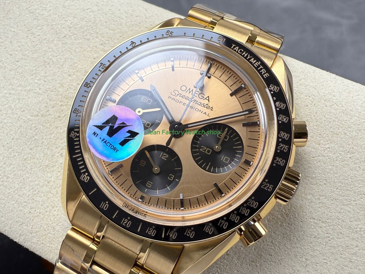 N1 Factory Omega Speedmaster Professional Moonwatch 310.23.42.50.99.001 Yellow Gold Pink Dial (8) N1 Factory Omega Speedmaster Professional Moonwatch 310.23.42.50.99.001 Yellow Gold Pink Dial (8)