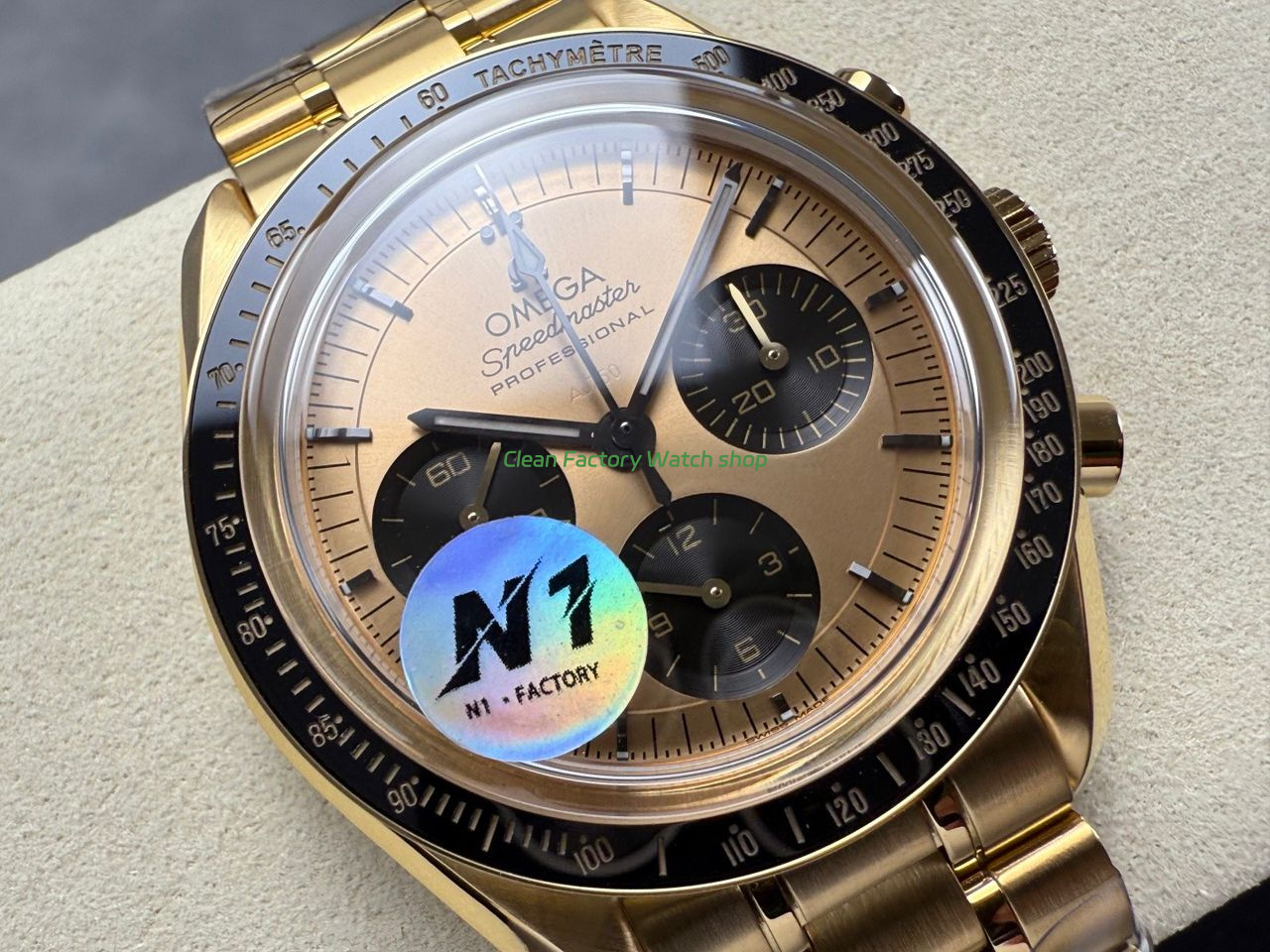 N1 Factory Omega Speedmaster Professional Moonwatch 310.23.42.50.99.001 Yellow Gold Pink Dial (9) N1 Factory Omega Speedmaster Professional Moonwatch 310.23.42.50.99.001 Yellow Gold Pink Dial (9)