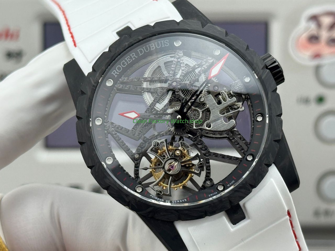 NEW Factory Roger Dubuis Excalibur DBEX0577 42mm Carbon Fiber Rubber Strap Skeletonized Dial (3) NEW Factory Roger Dubuis Excalibur DBEX0577 42mm Carbon Fiber Rubber Strap Skeletonized Dial (3)