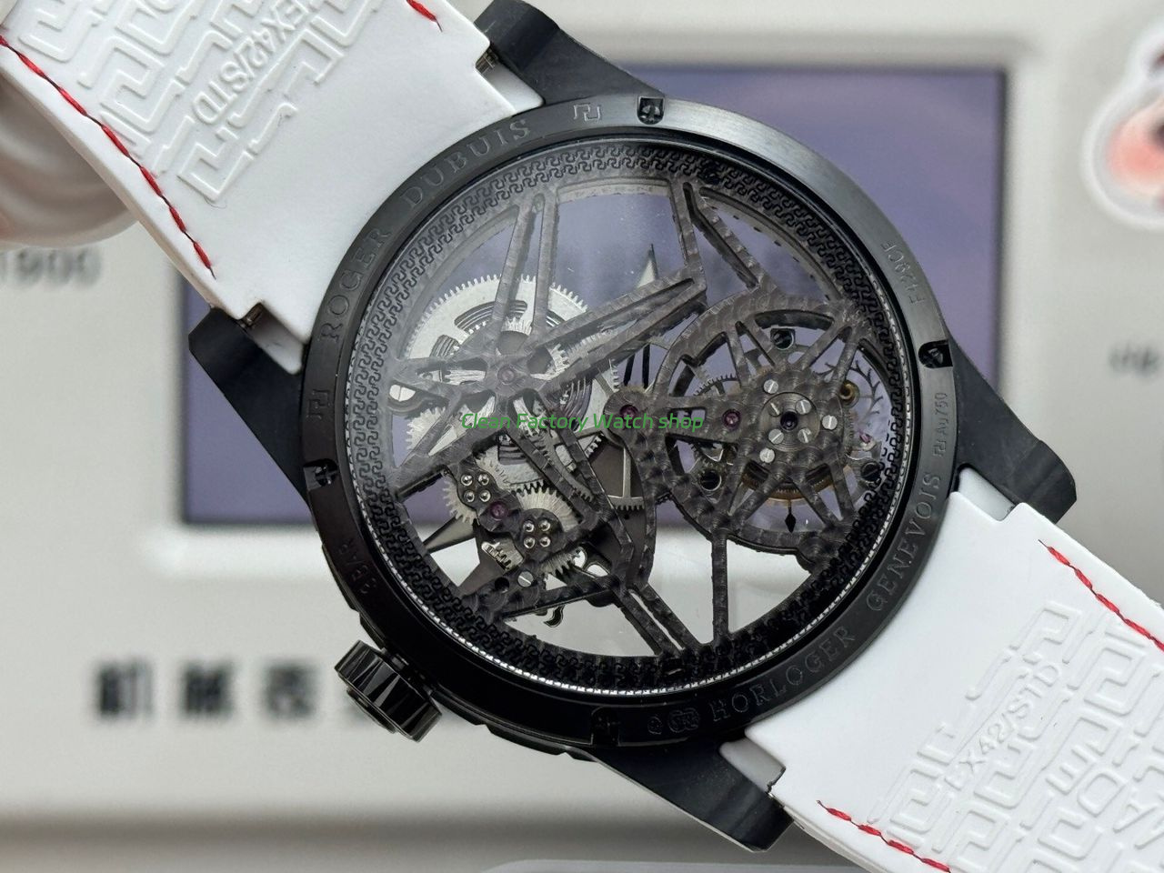NEW Factory Roger Dubuis Excalibur DBEX0577 42mm Carbon Fiber Rubber Strap Skeletonized Dial (4) NEW Factory Roger Dubuis Excalibur DBEX0577 42mm Carbon Fiber Rubber Strap Skeletonized Dial (4)