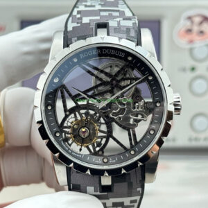 NEW Factory Roger Dubuis Excalibur Spider RDDBEX0393 Tourbillon 42mm White Gold Rubber Strap Black Dial