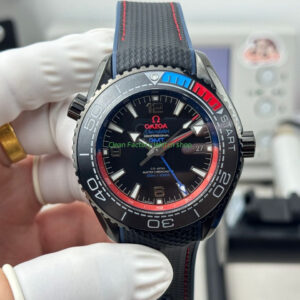 OVS Factory Omega Seamaster Planet Ocean 215.92.46.22.01.004 45.5mm Rubber Strap Arabic Numerals Black Dial