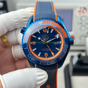 OVS Factory Omega Seamaster Planet Ocean 215.92.46.22.03.001 45.5mm Rubber Strap Arabic Numerals Blue Dial