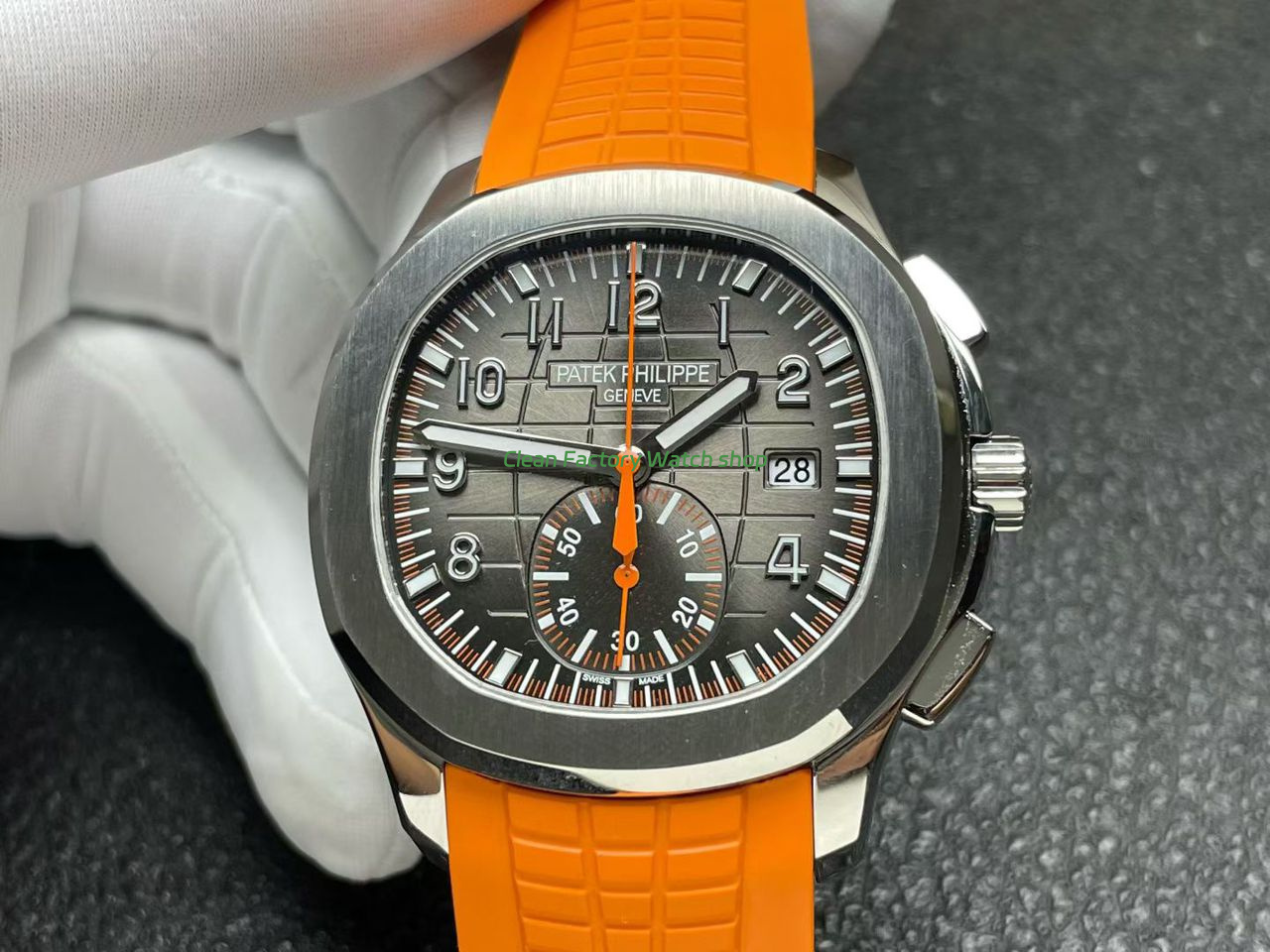 P1 Factory Patek Philippe Aquanaut 5968A-001 42mm Steel Orange Rubber Strap Black Dial (5) P1 Factory Patek Philippe Aquanaut 5968A-001 42mm Steel Orange Rubber Strap Black Dial (5)