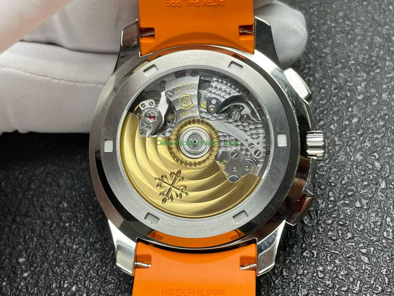 P1 Factory Patek Philippe Aquanaut 5968A-001 42mm Steel Orange Rubber Strap Black Dial (9) P1 Factory Patek Philippe Aquanaut 5968A-001 42mm Steel Orange Rubber Strap Black Dial (9)