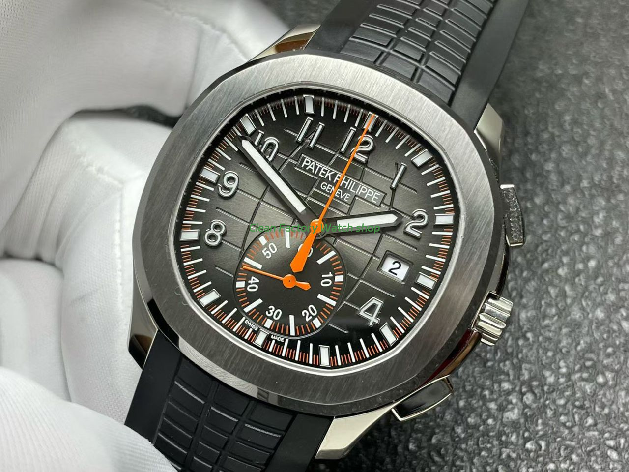 P1 Factory Patek Philippe Aquanaut 5968A-001 42mm Steel Rubber Strap Black Dial (6) P1 Factory Patek Philippe Aquanaut 5968A-001 42mm Steel Rubber Strap Black Dial (6)