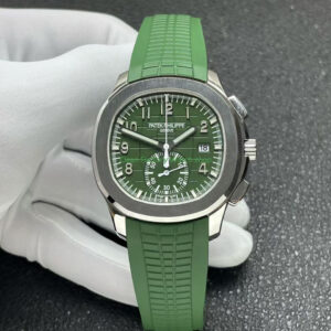 P1 Factory Patek Philippe Aquanaut 5968G-010 42mm White Gold Green Rubber Strap Green Dial