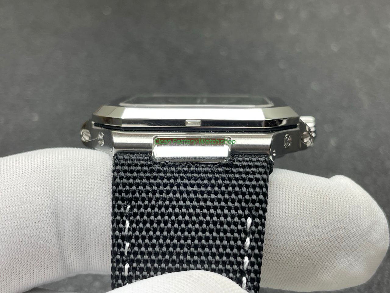 P1 Factory Patek Philippe Cubitus 5822 45mm Platinum Textile Strap Green Dial (7) P1 Factory Patek Philippe Cubitus 5822 45mm Platinum Textile Strap Green Dial (7)