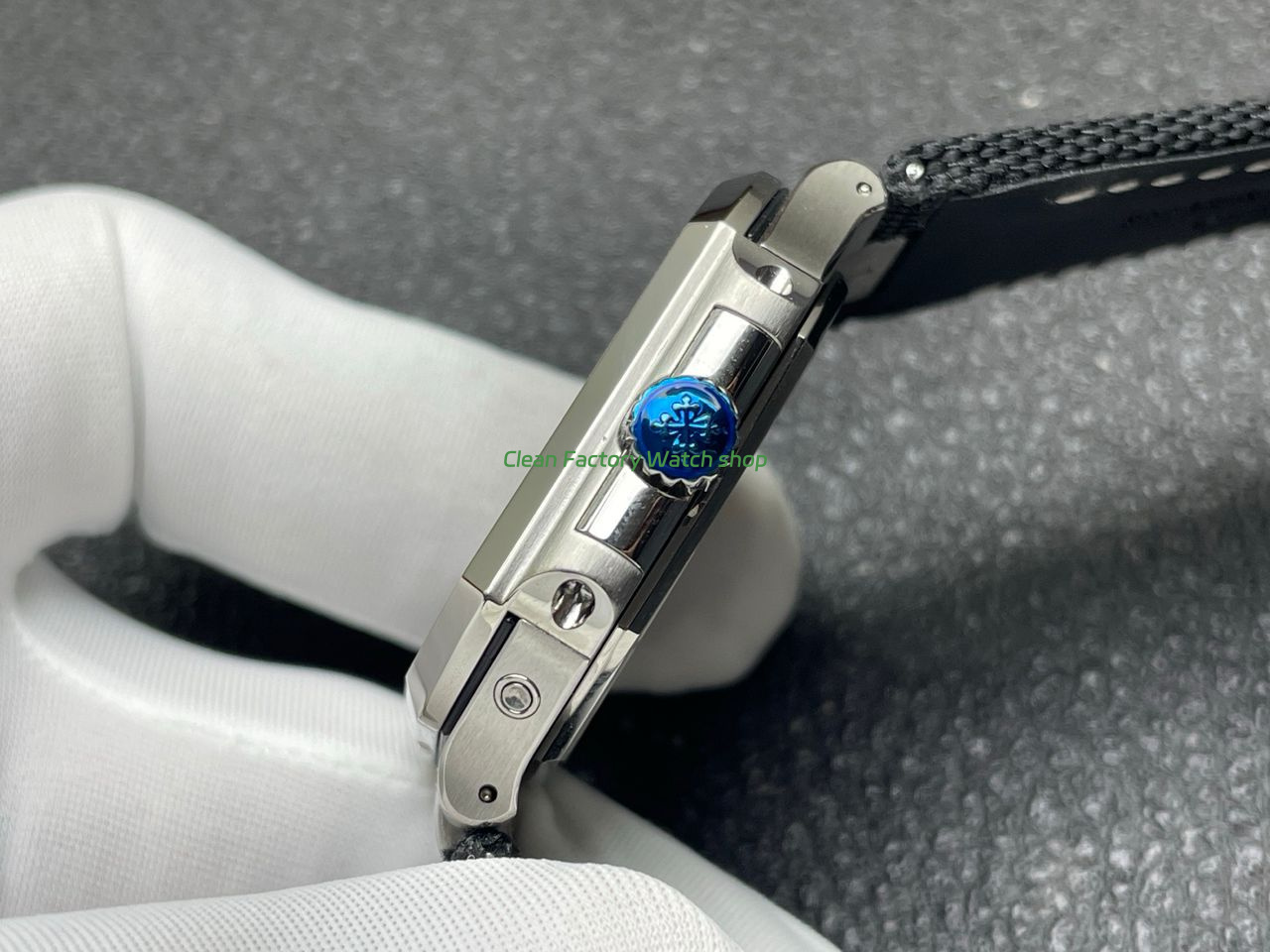 P1 Factory Patek Philippe Cubitus 5822 45mm Platinum Textile Strap Grey Dial (1) P1 Factory Patek Philippe Cubitus 5822 45mm Platinum Textile Strap Grey Dial (1)