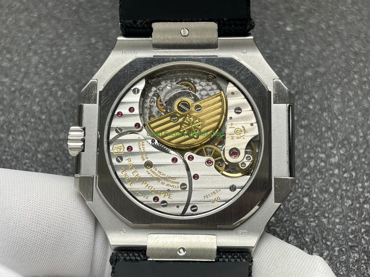 P1 Factory Patek Philippe Cubitus 5822 45mm Platinum Textile Strap Grey Dial (2) P1 Factory Patek Philippe Cubitus 5822 45mm Platinum Textile Strap Grey Dial (2)