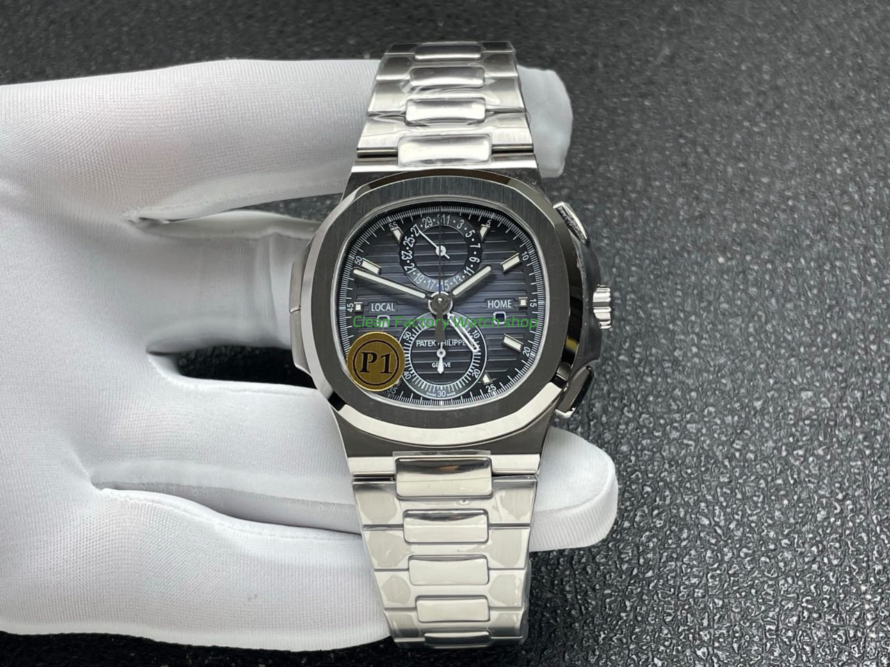 P1 Factory Patek Philippe Nautilus 5990/1A-011 40.5mm Full Steel Blue Dial 1 P1 Factory Patek Philippe Nautilus 59901A 011 40.5mm Full Steel Blue Dial 4 Clean Factory Watch