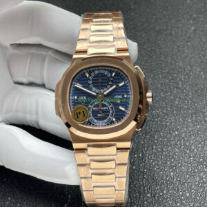 P1 Factory Patek Philippe Nautilus 5990/1R-001 40.5mm Full Rose Gold Blue Dial