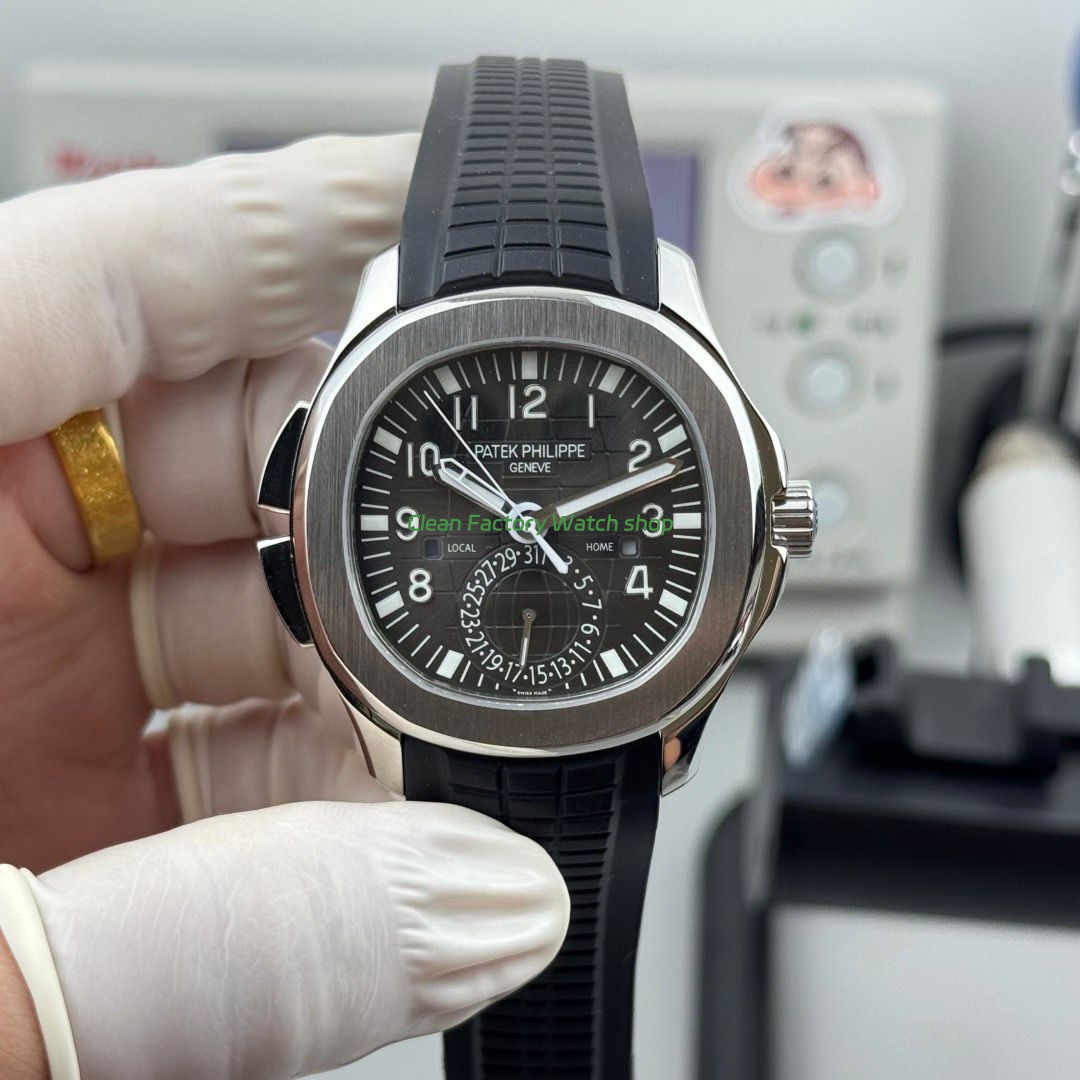 PP Factory Patek Philippe Aquanaut 5164A-001 40.8mm Steel Rubber Strap Black Dial 1 PP Factory Patek Philippe Aquanaut 5164A 001 40.8mm Steel Rubber Strap Black Dial 6 Clean Factory Watch