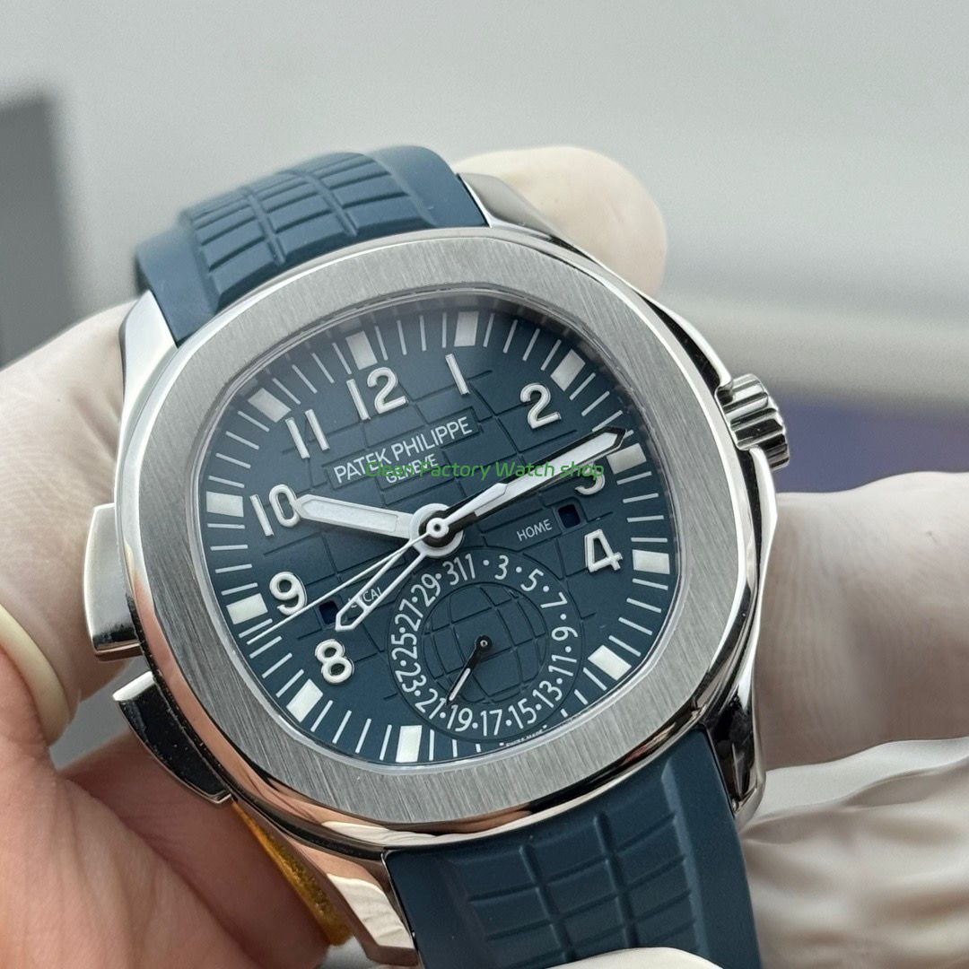 PP Factory Patek Philippe Aquanaut 5164G-001 40.8mm White Gold Rubber Strap Blue Dial (1) PP Factory Patek Philippe Aquanaut 5164G-001 40.8mm White Gold Rubber Strap Blue Dial (1)