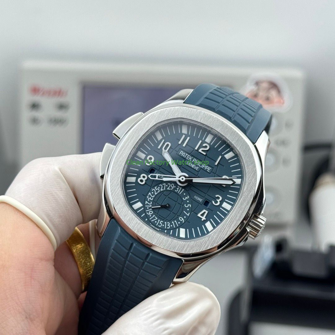 PP Factory Patek Philippe Aquanaut 5164G-001 40.8mm White Gold Rubber Strap Blue Dial (2) PP Factory Patek Philippe Aquanaut 5164G-001 40.8mm White Gold Rubber Strap Blue Dial (2)