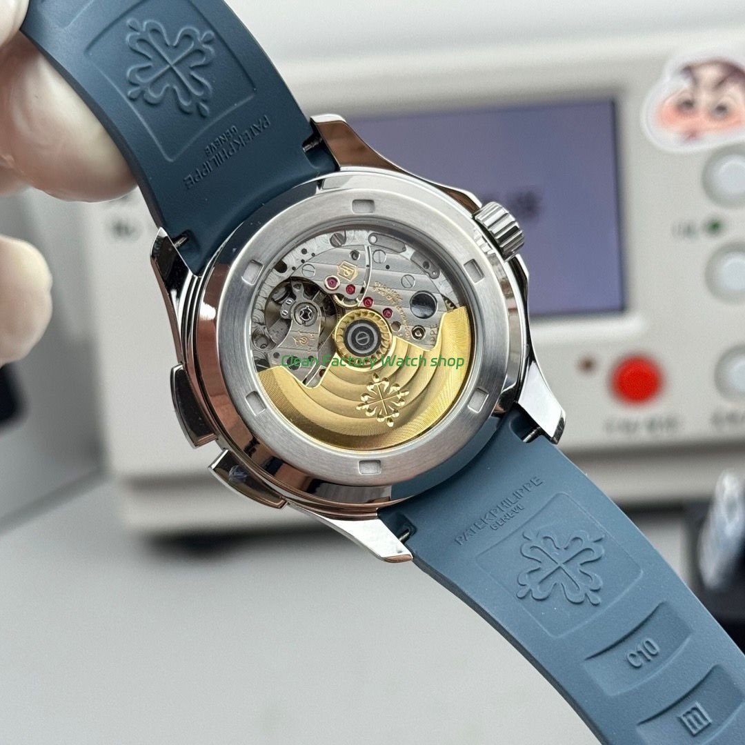 PP Factory Patek Philippe Aquanaut 5164G-001 40.8mm White Gold Rubber Strap Blue Dial (4) PP Factory Patek Philippe Aquanaut 5164G-001 40.8mm White Gold Rubber Strap Blue Dial (4)