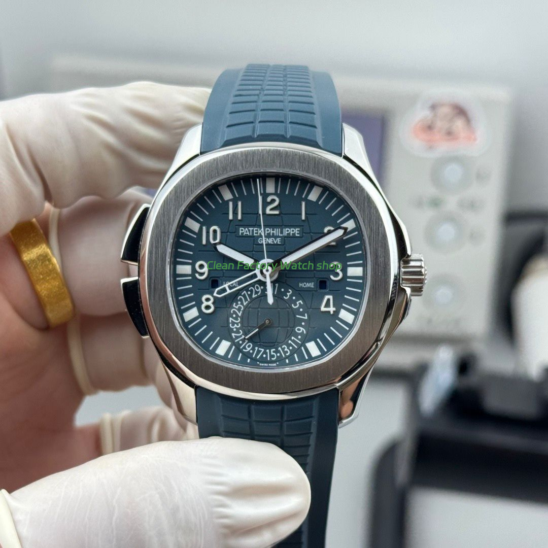 PP Factory Patek Philippe Aquanaut 5164G-001 40.8mm White Gold Rubber Strap Blue Dial 1 PP Factory Patek Philippe Aquanaut 5164G 001 40.8mm White Gold Rubber Strap Blue Dial 5 Clean Factory Watch