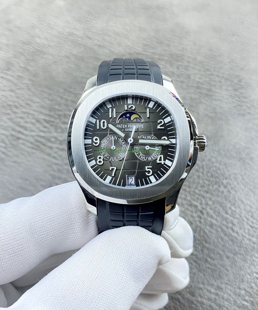 PP+ Factory Patek Philippe Aquanaut 5261 40mm Steel Black Rubber Strap Grey Dial 1 PP Factory Patek Philippe Aquanaut 5261 40mm Steel Black Rubber Strap Grey Dial 1 Clean Factory Watch