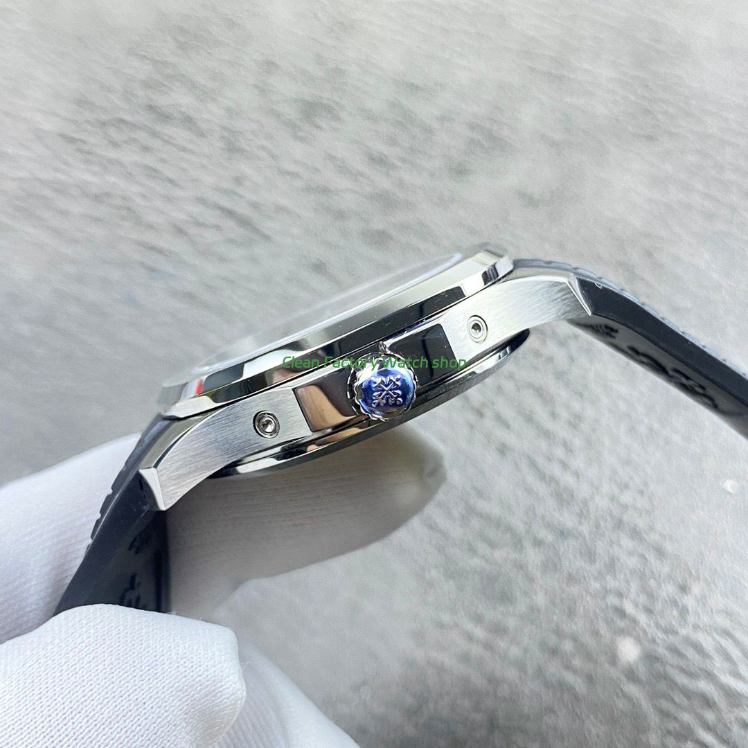 PP+ Factory Patek Philippe Aquanaut 5261 40mm Steel Black Rubber Strap Grey Dial (5) PP+ Factory Patek Philippe Aquanaut 5261 40mm Steel Black Rubber Strap Grey Dial (5)