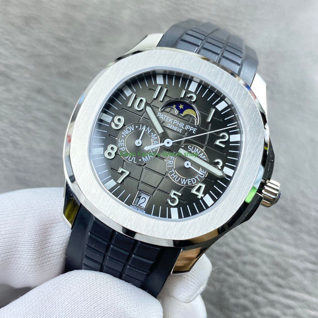 PP+ Factory Patek Philippe Aquanaut 5261 40mm Steel Black Rubber Strap Grey Dial (8) PP+ Factory Patek Philippe Aquanaut 5261 40mm Steel Black Rubber Strap Grey Dial (8)