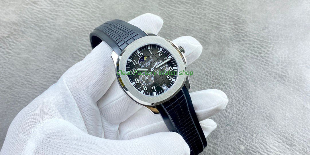 PP+ Factory Patek Philippe Aquanaut 5261 40mm Steel Black Rubber Strap Grey Dial (9) PP+ Factory Patek Philippe Aquanaut 5261 40mm Steel Black Rubber Strap Grey Dial (9)