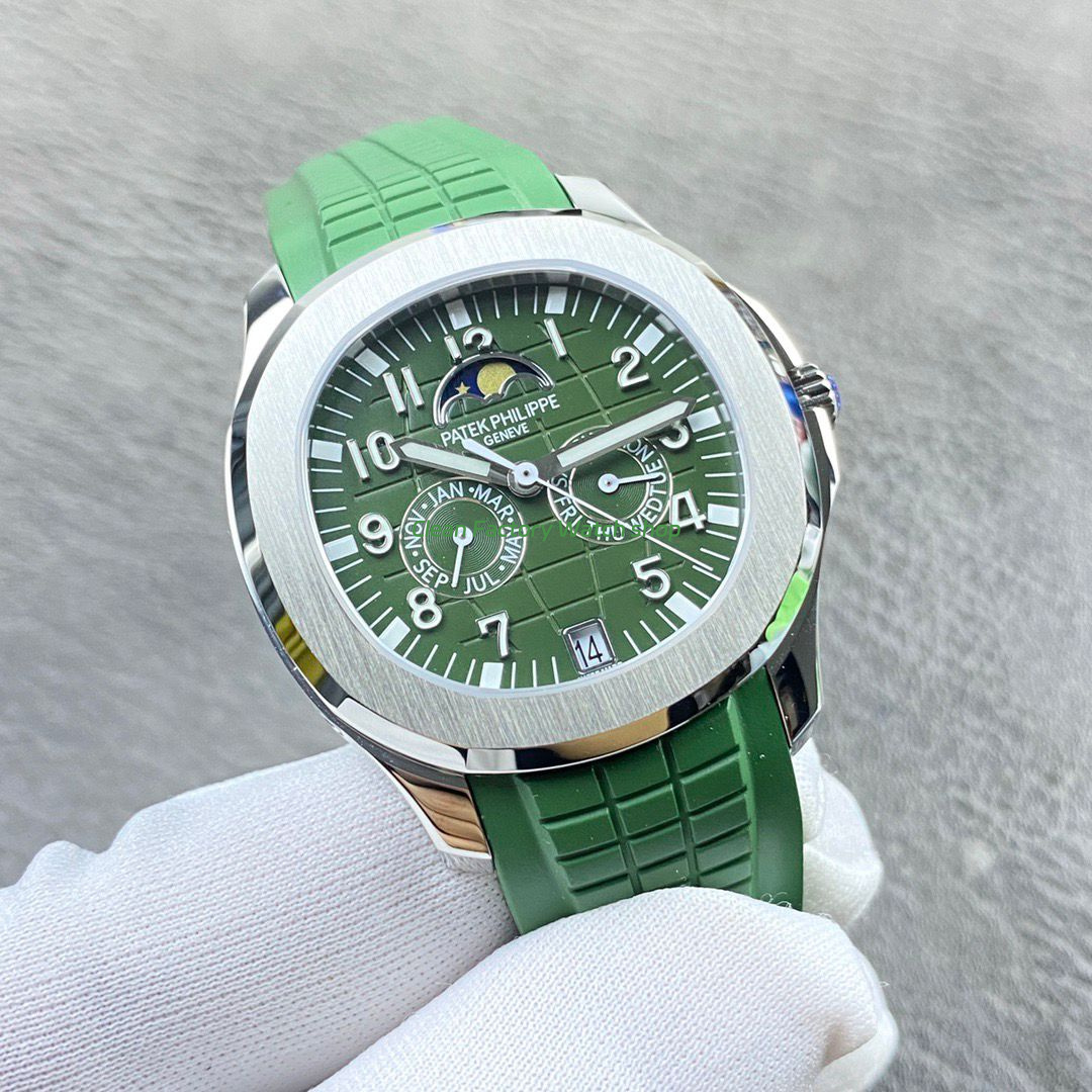 PP+ Factory Patek Philippe Aquanaut 5261 Green Rubber Strap Green Dial (3) PP+ Factory Patek Philippe Aquanaut 5261 Green Rubber Strap Green Dial (3)