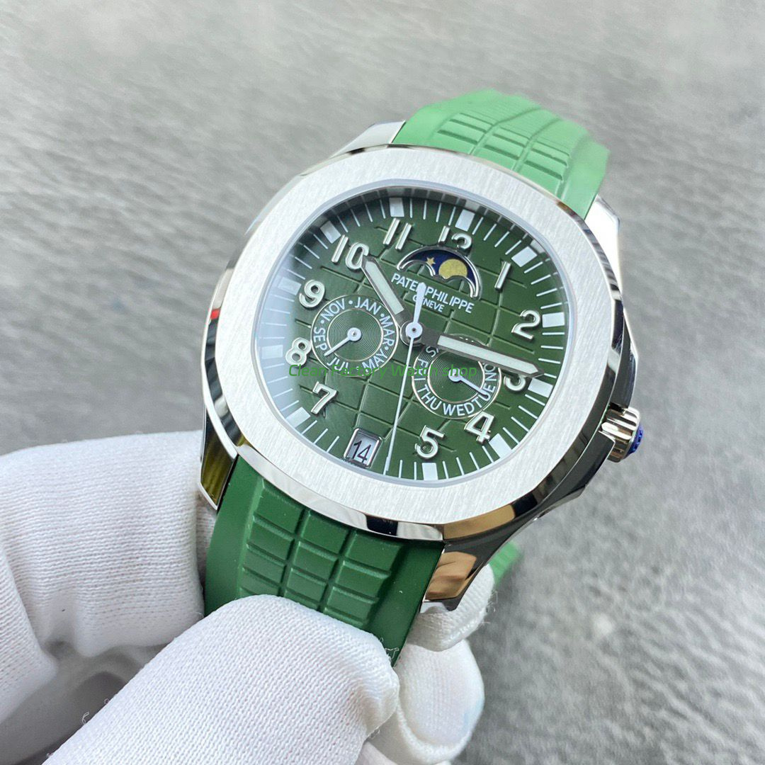 PP+ Factory Patek Philippe Aquanaut 5261 Green Rubber Strap Green Dial (8) PP+ Factory Patek Philippe Aquanaut 5261 Green Rubber Strap Green Dial (8)