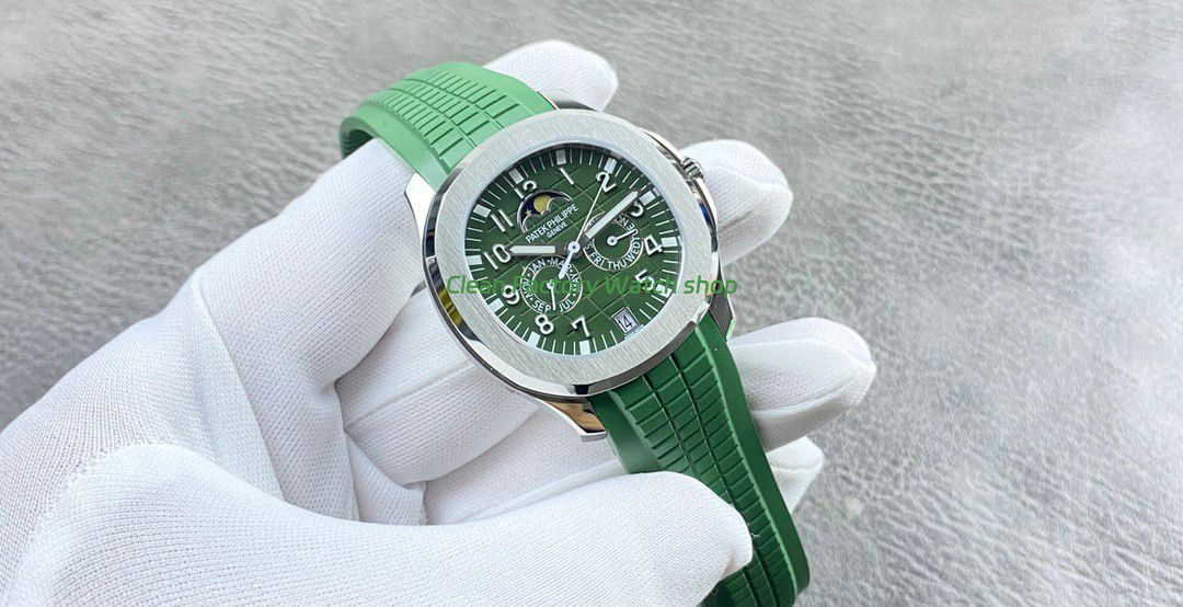 PP+ Factory Patek Philippe Aquanaut 5261 Green Rubber Strap Green Dial (9) PP+ Factory Patek Philippe Aquanaut 5261 Green Rubber Strap Green Dial (9)
